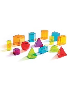 Learning Resources Прозрачни геометрични фигури, цветни, 14 броя