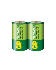 Цинк карбонова батерия GP 14G-S2 Greencell, R14, 2 бр. в опаковка - Shrink, 1.5V