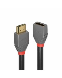 LINDY LNY-36475 :: HDMI 2.0 кабел, Anthra Line, 4K, 60Hz, A-A, M-F, удължителен, черен, 0.5 м