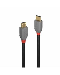 LINDY LNY-36890 :: USB 2.0 кабел, Anthra Line, Type C-Micro-B, M-M, черен, 0.5 м
