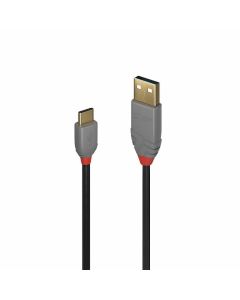 LINDY LNY-36886 :: USB 2.0 кабел, Anthra Line, Type C-A, M-M, черен, 1.0 м