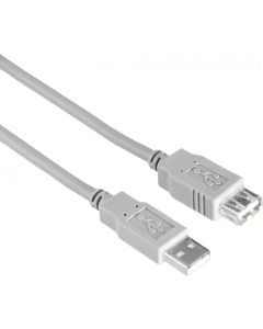 Удължителен кабел HAMA, USB-A женско - USB-A мъжко, 3 м, Стандарт