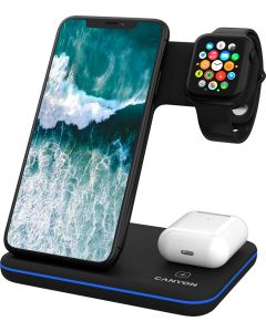 CANYON WS-303 3in1 Wireless charger, with touch button for Running water light