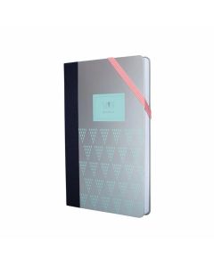 Milan Тефтер Silver, A5, широки редове, с ластик, 80 g, 104 листа, цвят асорти