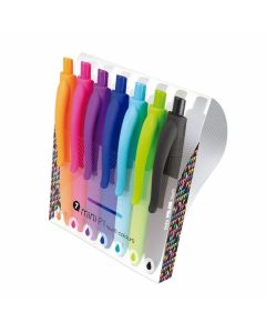 Milan Химикалка Mini P1 Touch, автоматична, 1.0 mm, асорти, 7 броя