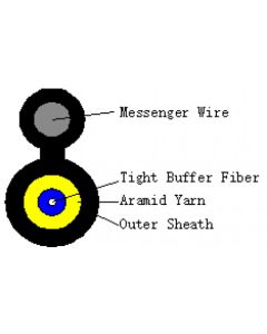 FTTH TPU 1F+M G657A2, solid messenger 1,2mm - 1000 метра