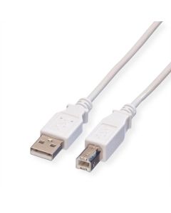 VALUE 11.99.8831 :: USB 2.0 кабел, A - B, M-M, бял, 3.0 м
