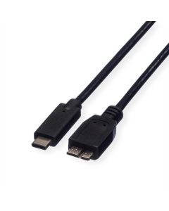 ROLINE 11.02.9005 :: USB 3.2 Gen 1 кабел, C-Micro B, M-M, черен, 0.5 м
