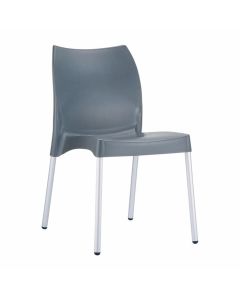 Градински стол RFG Vito, пластмасов, до 120 kg, тъмносив