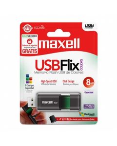 USB памет MAXELL FLIX, USB 2.0, 8GB, ЧЕРЕН
