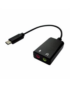 ROLINE 12.03.3222 :: USB Type C звукова карта, 1x 3.5 mm Audio + 1x Type C (PD), M-F, 0.13 м