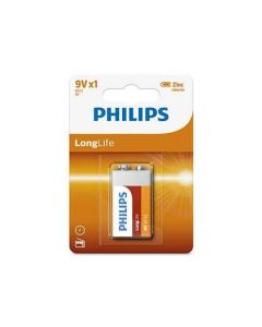 PHILIPS 6F22L1B-10 Battery PHILIPS LONGLIFE 9V 6F22 (BLISTER OF 1)