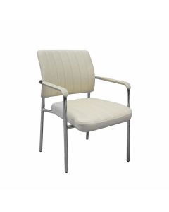 Посетителски стол RFG Glos M, екокожа, метална основа, до 120 kg, бежов