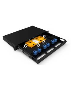 Оптичен пач панел (ODF) за 12 дуплексни SC адаптера, 1U, черен, Conneu