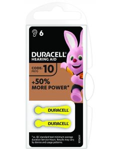 DURACELL ZA10 6 бр. бутонни за слухов апарат в блистер