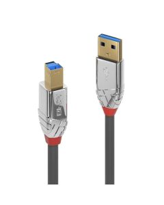 LINDY LNY-36661 :: USB 3.0 кабел, 1x Type A M, 1x Type B M, Cromo Line, сив, 1.0 м