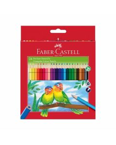 Faber-Castell Цветни моливи Eco, 24 цвята, с включена острилка