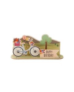 Gespaensterwald 3D картичка, Happy Birthday bicycle, дървена