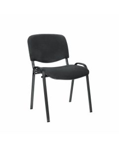 Посетителски стол Iso Black, текстил, метална основа, до 120 kg, черен