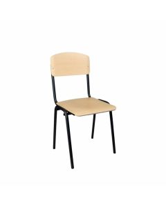 Посетителски стол Wood, метална основа, до 120 kg, бук