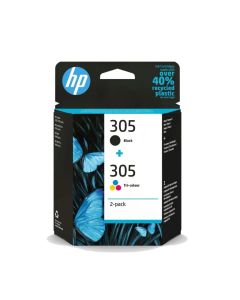 HP 305 2-Pack Tri-color-Black Original Ink Cartridge