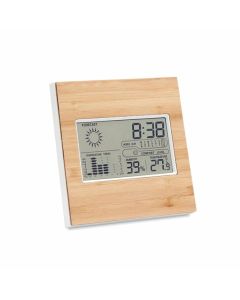 More Than Gifts Метеостанция Turku, с панел от бамбук, 13 х 2.3 х 13 cm