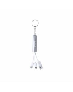 Zaref Кабел 3 в 1 USB, Lightning, micro USB и USB type C, сребрист