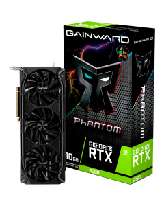 Gainward GeForce RTX 3080 Phantom+ 10GB, 320 bit, PCI-Express Gen4 x16, 3x DP, 1x HDMI, 8 pin pwr connector, NED3080U19IA-1020M