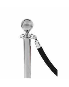 Въже със закопчалка Velor, хром, 160 cm, черно