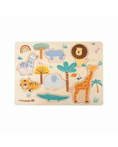 Small Foot Пъзел Сафари, за вгнездяване, дървен, 7 части