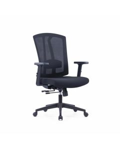Ергономичен офис стол RFG Primo W, дамаска и меш, Multi-function механизъм, до 120 kg, черен