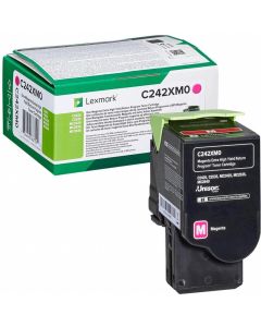 Lexmark C242XM0 Magenta Return Programme Toner Cartridge, 3,500 pages
