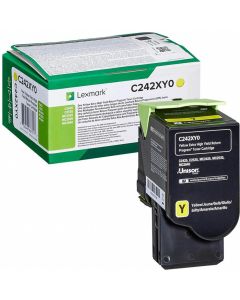 Lexmark C242XY0 Yellow Return Programme Toner Cartridge, 3,500 pages