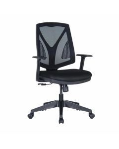 Офис стол RFG Joy 001 W, дамаска и меш, до 120 kg, черен