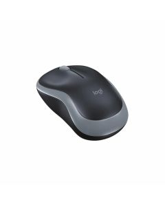 Logitech M185, безжична, оптична, 3 бутона, USB, черно-сива