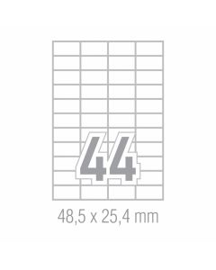 Самозалепващи етикети, A4, 48.5 x 25.4 mm, прави ъгли, 100 листа