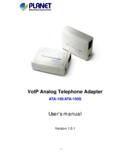 VoIP шлюз Planet, 2x SIP ATA - 1x RJ45, 2x RJ11, T.38 FoIP, TR-069, SNMP