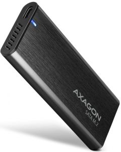 AXAGON EEM2-SBC, M.2 SATA screwless RAW box, black, SuperSpeed USB-C 10 Gbps