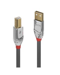 LINDY LNY-36640 :: USB 2.0 кабел, 1x Type A, 1x Type B, Cromo Line, сив, 0.5 м