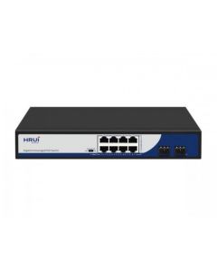 POE Switch 10/100/1000, 8 Ports + 2 SFP UPLINK Ports, 20Gbps, IEEE802.3af/at