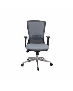 Офис стол RFG Ergo 06 W, дамаска и меш, Synchronous механизъм, до 120 kg, сив