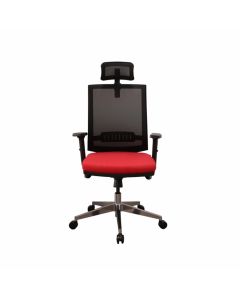Директорски стол RFG Elli 06 HB, екокожа, Synchronous механизъм, до 120 kg, червена седалка, черна облегалка