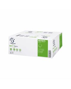 Тоалетна хартия Papernet Bio Tech, на пачка, двупластова, 21 х 11 cm, 224 къса, 40 броя