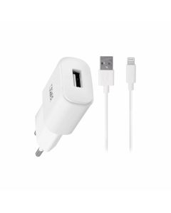 Зарядно за телефон TNB, 5 W, с Lightning кабел, бяло