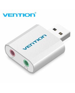 Vention външна звукова карта USB Sound card - Headphones, Mic, Silver - VAB-S13