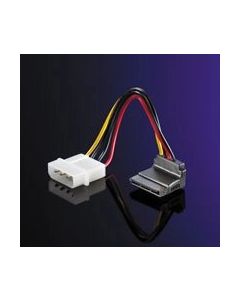 ROLINE 11.03.1061 :: Power Adapter кабел, 4-pin HDD към SATA (90°), 0.1 м