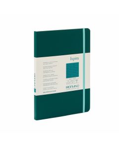Fabriano Тетрадка Ispira, A5, на точки, шита, мека корица, 96 листа, зелена