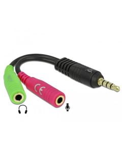 Аудио сплитер Delock, 3.5мм  жак мъжко - 2 х 3.5 mm жак женско, 10cm