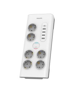 PHILIPS Surge protector 6 outlets 5 USB ports 2m cable