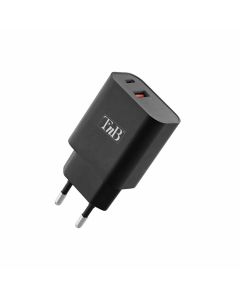 Зарядно устройство TNB, USB-C, 100 - 240 V, черно, USB Type-C, USB Type-A